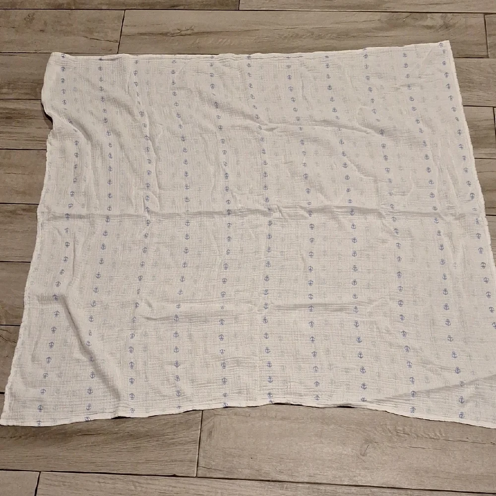 🍁Blue Anchors Muslin Swaddle Blanket🍿